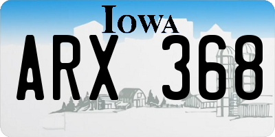 IA license plate ARX368