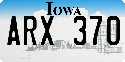 IA license plate ARX370