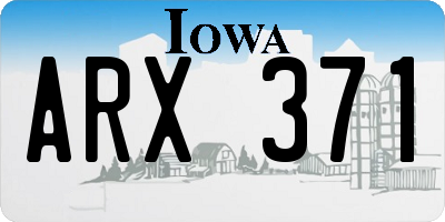 IA license plate ARX371