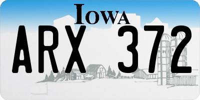 IA license plate ARX372