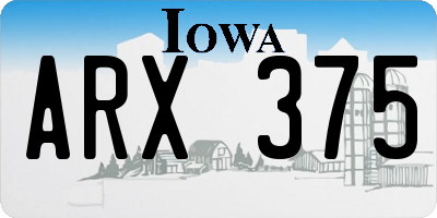 IA license plate ARX375