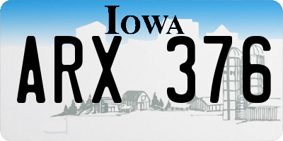 IA license plate ARX376