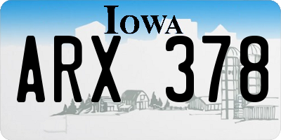 IA license plate ARX378