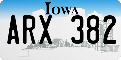 IA license plate ARX382