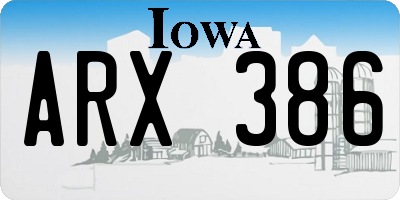 IA license plate ARX386
