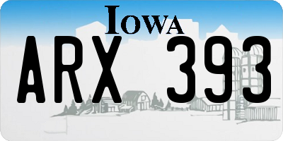 IA license plate ARX393