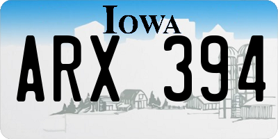IA license plate ARX394