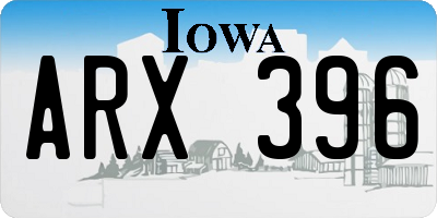IA license plate ARX396