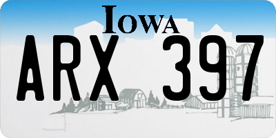 IA license plate ARX397