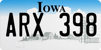 IA license plate ARX398