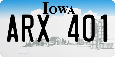 IA license plate ARX401