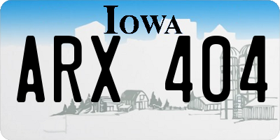 IA license plate ARX404