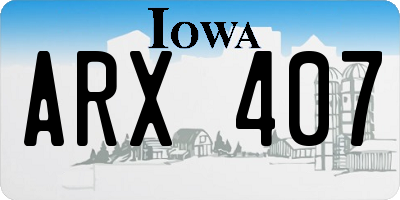 IA license plate ARX407