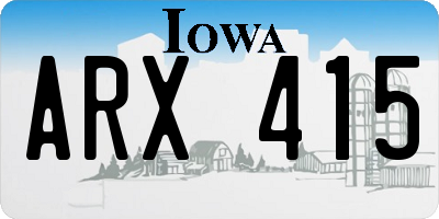 IA license plate ARX415