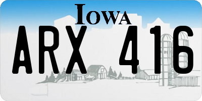 IA license plate ARX416