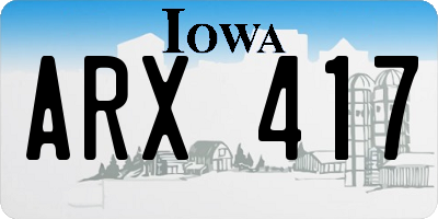 IA license plate ARX417