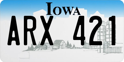 IA license plate ARX421