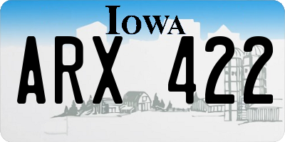 IA license plate ARX422