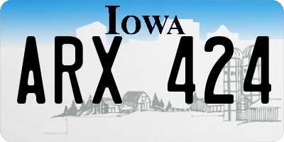 IA license plate ARX424