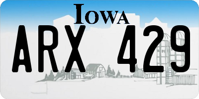 IA license plate ARX429