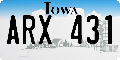 IA license plate ARX431