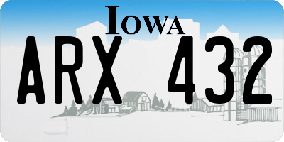 IA license plate ARX432