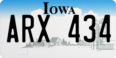 IA license plate ARX434