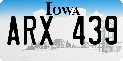 IA license plate ARX439