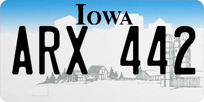 IA license plate ARX442