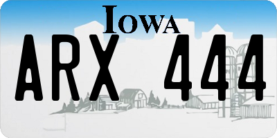 IA license plate ARX444