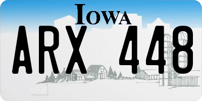 IA license plate ARX448