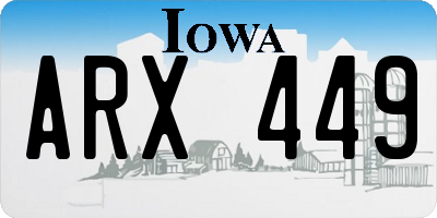 IA license plate ARX449