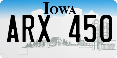 IA license plate ARX450