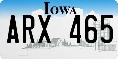 IA license plate ARX465