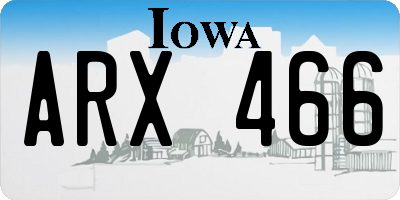 IA license plate ARX466