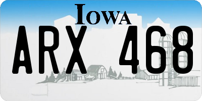 IA license plate ARX468
