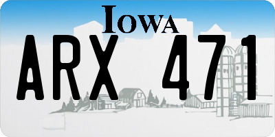 IA license plate ARX471