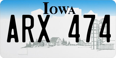 IA license plate ARX474