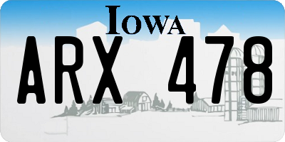 IA license plate ARX478