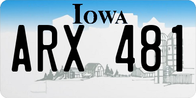IA license plate ARX481