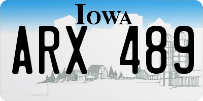 IA license plate ARX489