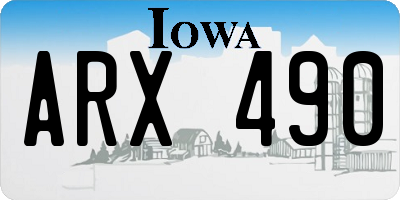 IA license plate ARX490