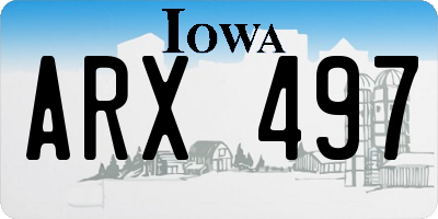 IA license plate ARX497