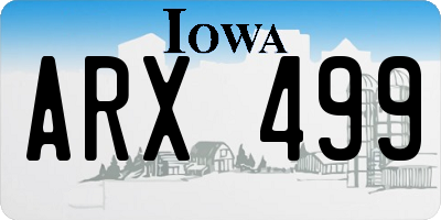 IA license plate ARX499