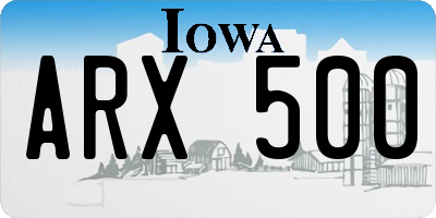 IA license plate ARX500