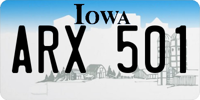 IA license plate ARX501