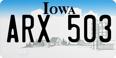 IA license plate ARX503