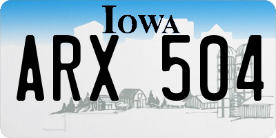 IA license plate ARX504