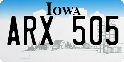 IA license plate ARX505