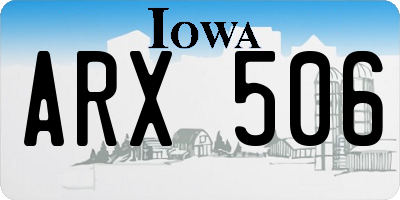IA license plate ARX506